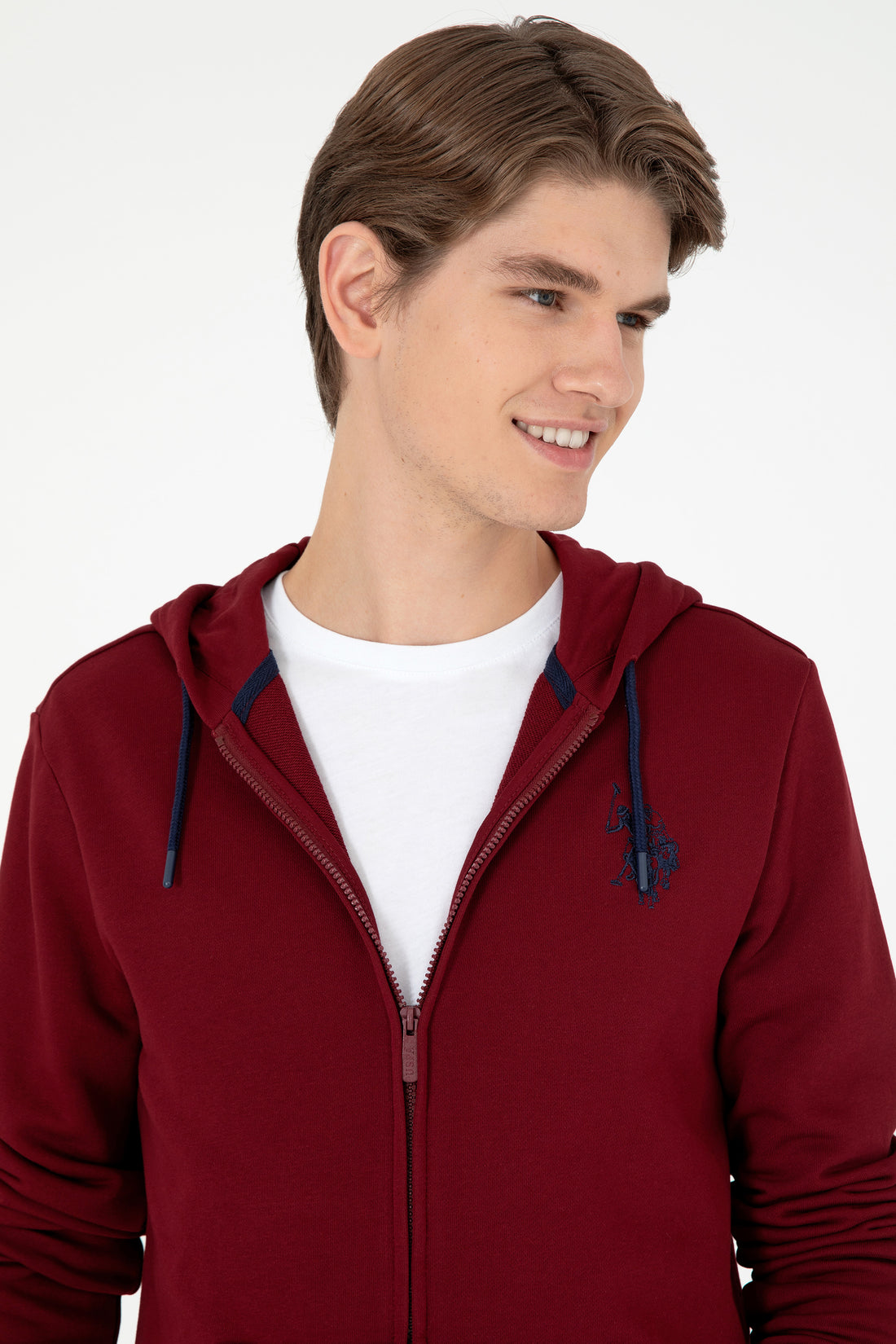 Men's Burgundy Knitted Cardigan