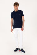 Men's Regular Fit Polo Neck Navy T-Shirt