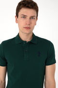 Men's Slim Fit Polo Neck Dark Green Basic T-Shirt