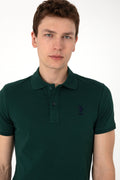 U.S. Polo Assn. - Men's Slim Fit Polo Neck Dark Green Basic T-Shirt