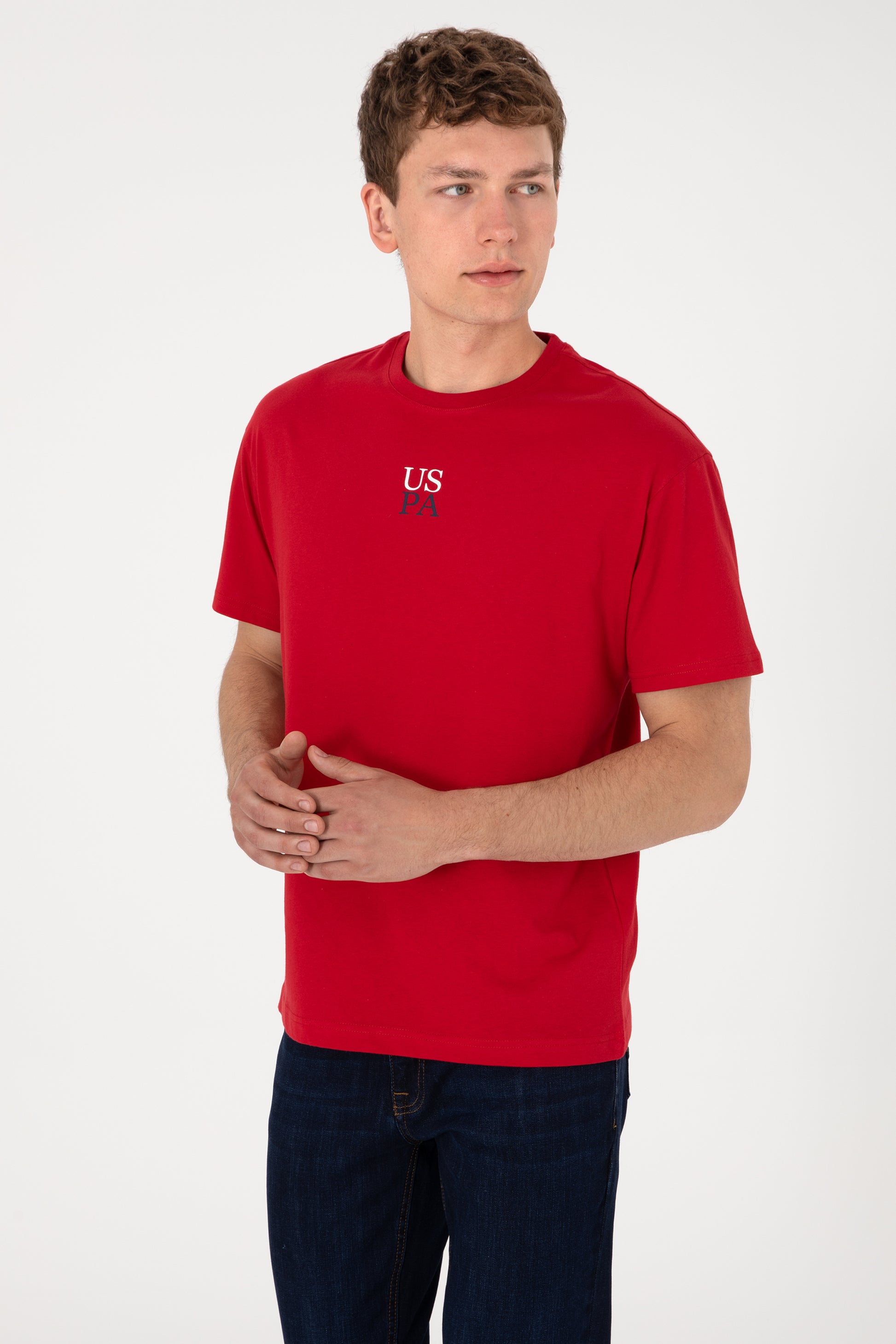 Men's Comfort Fit Crew Neck Red T-Shirt