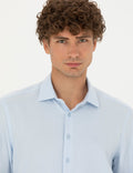 Light Blue Slim Fit Long Sleeve Shirt