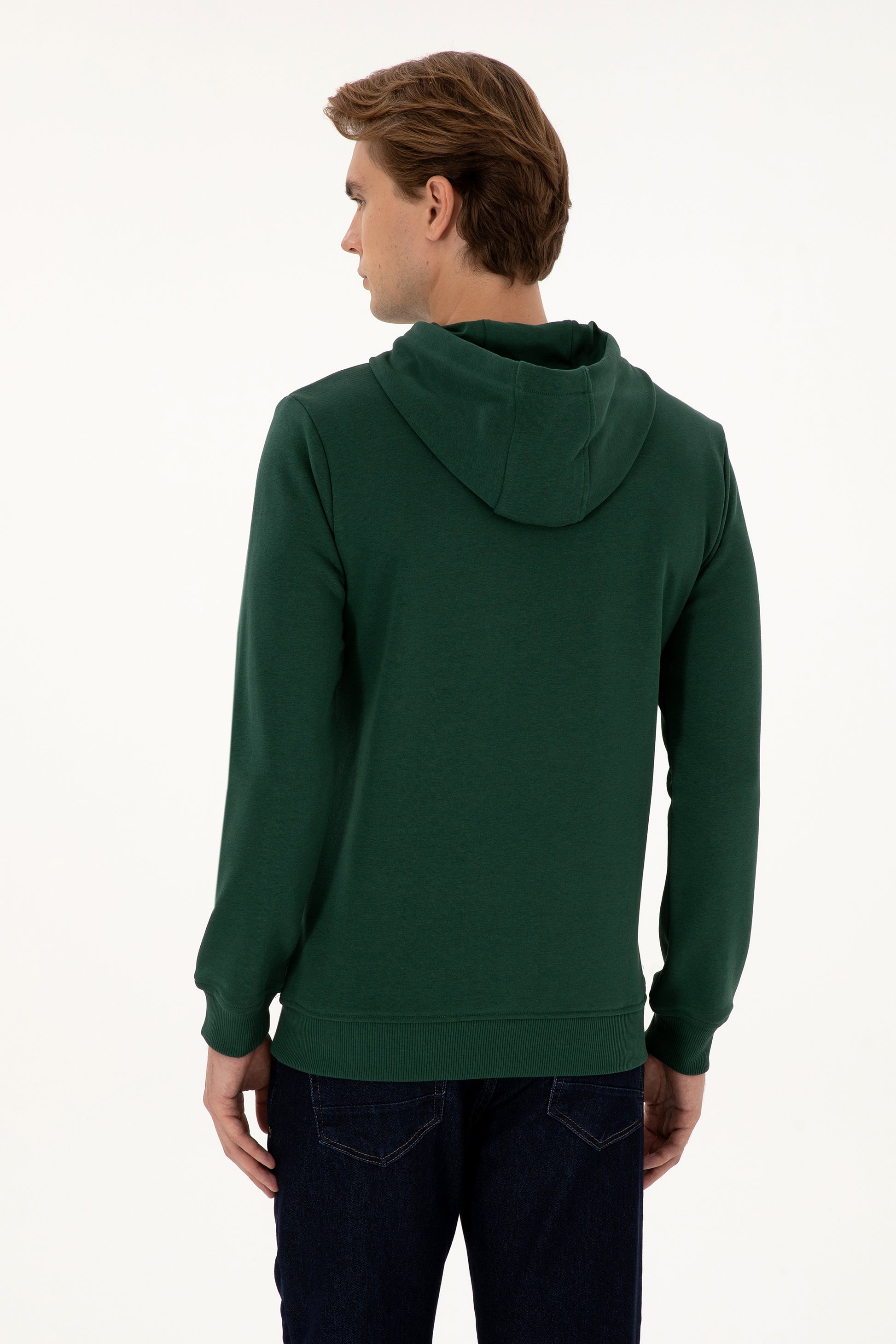 Men's Dark Green Basic Sweatshirt