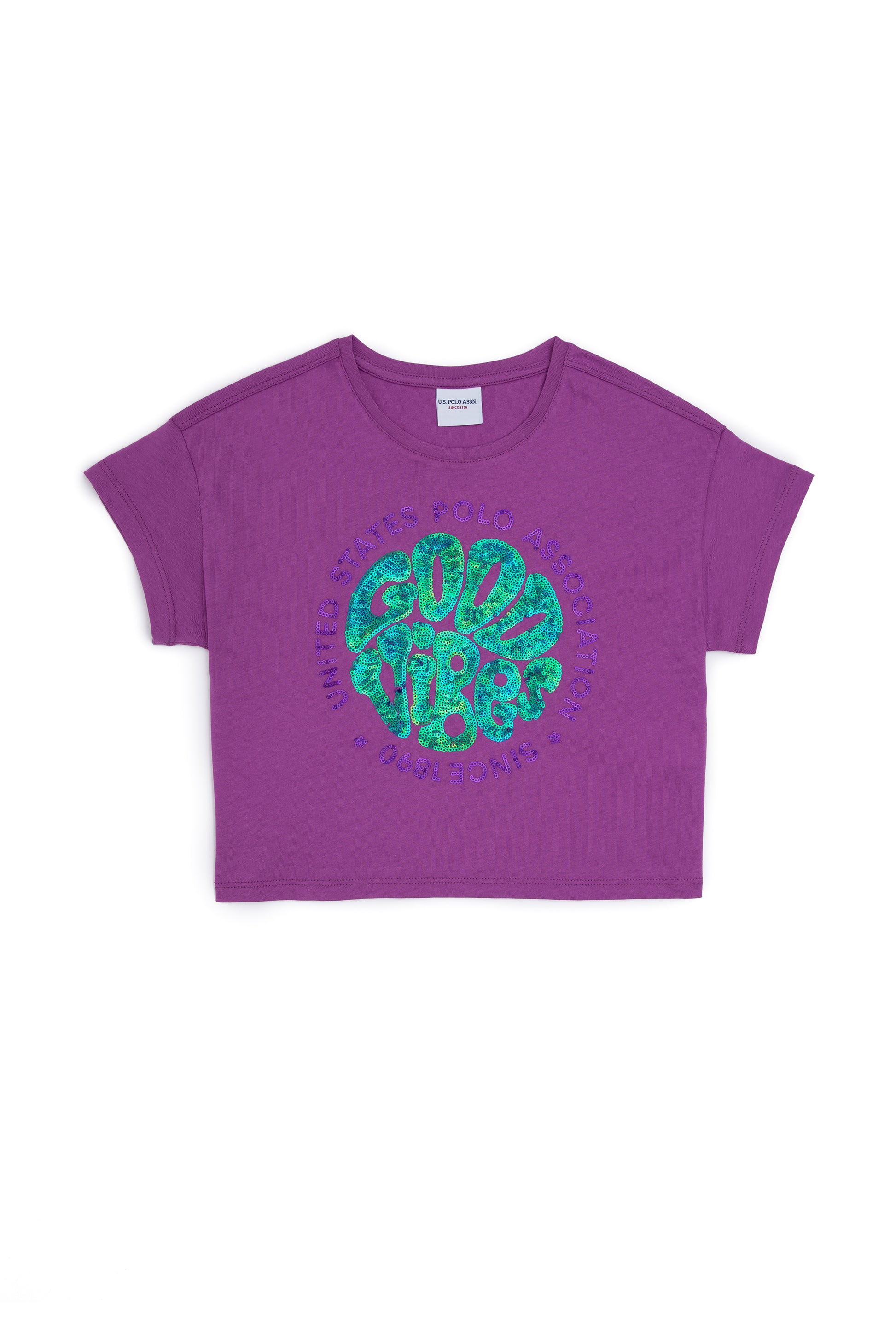 Girls' Purple Crew Neck T-Shirt