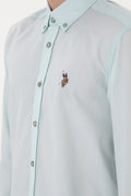 Men's Water Green Long Sleeve Basic Shirt