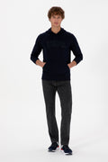 Erkek Regular Fit Kapüşonlu Lacivert Basic Sweatshirt