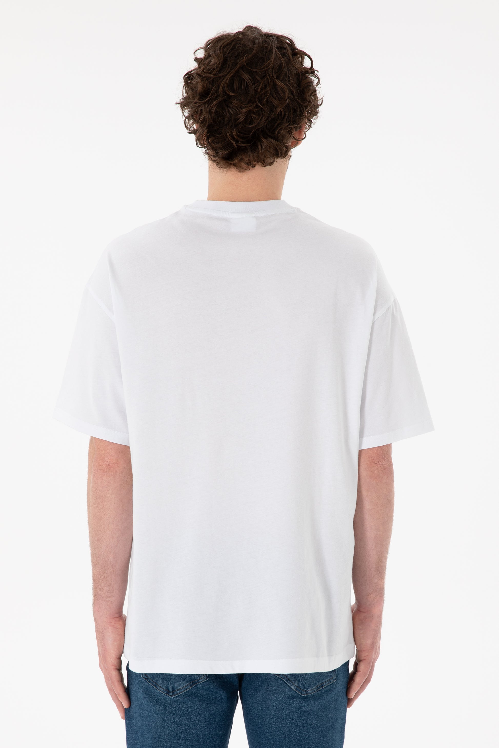 Men's Oversize Fit Crew Neck White T-Shirt