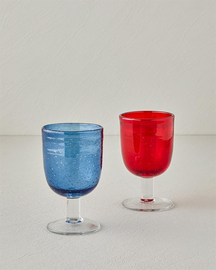 Desirzu Sabancı Calle Glass Handmade Goblet Red