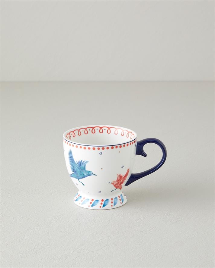 Carnaval Birds New Bone China Mug Blue