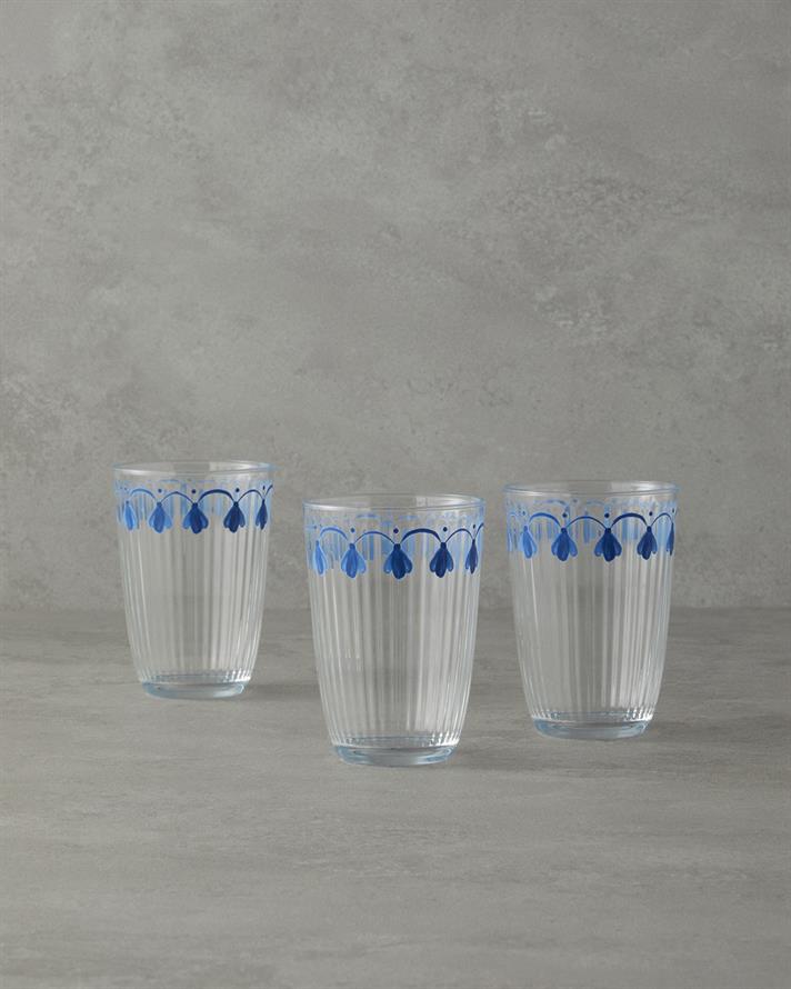 Carnival Drip Glass 3-Pack Cup 395 ml Blue