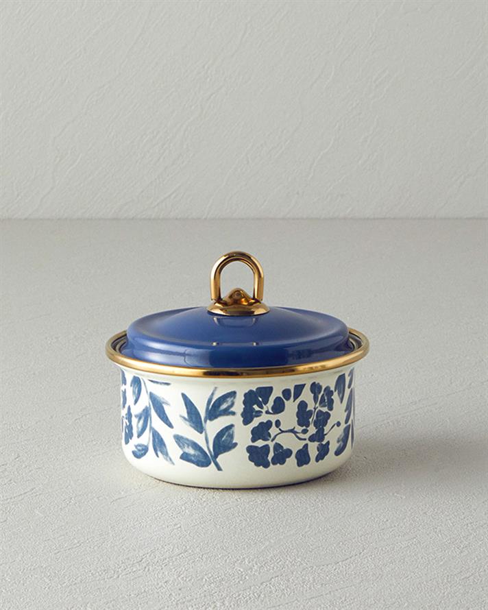 Carnival Floral Enamel Spice Holder Blue