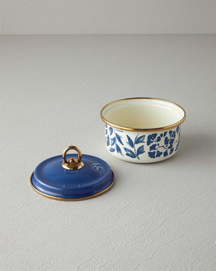 Carnival Floral Enamel Spice Holder Blue