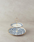 Carnival Floral Enamel Floor Serving Set White - Navy