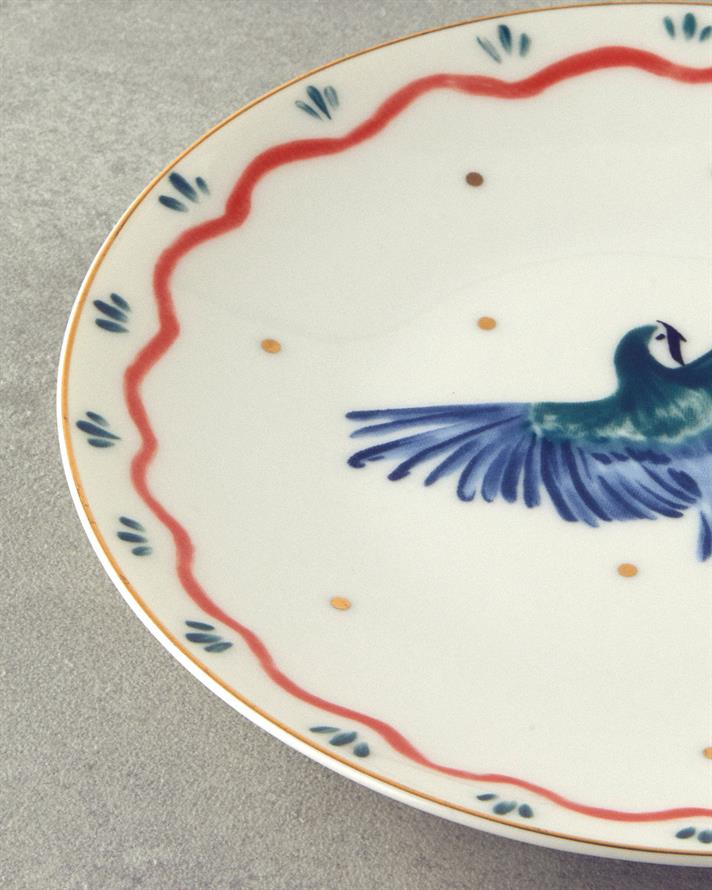 Carnival Phenix Bone Porcelain Cake Plate 20 cm Blue-green