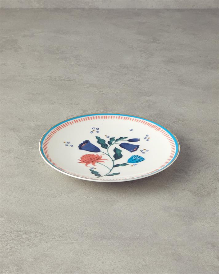 Carnival Posy Bone Porcelain Cake Plate 20 cm Colorful