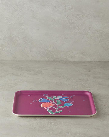 Carnival Posy Melamine Non-Slip Tray 27x36 cm Fuchsia