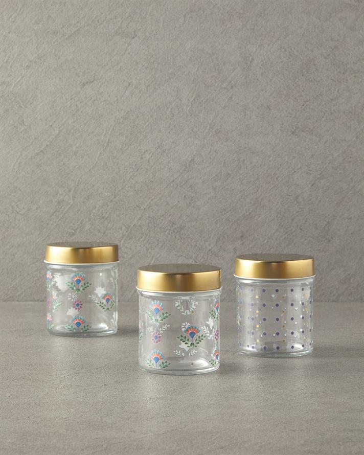 Carnival Time Glass 3 Pcs Jar Clear