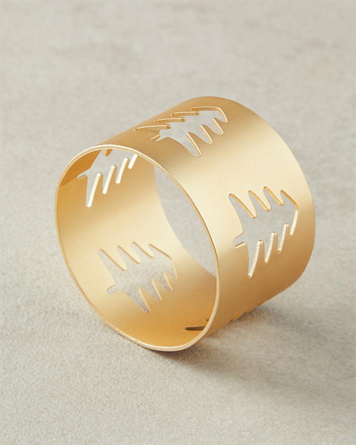 Casamere Metal 4-Piece Napkin Ring Gold