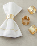 Casamere Metal 4-Piece Napkin Ring Gold