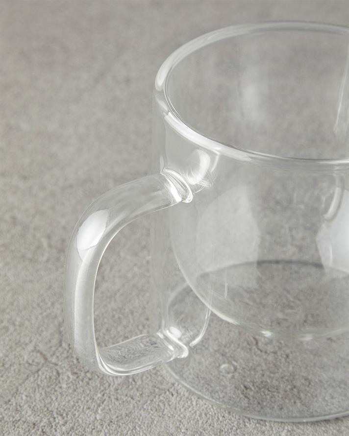 Cassidy Borosilkat Glass Double Walled Mug Transparent