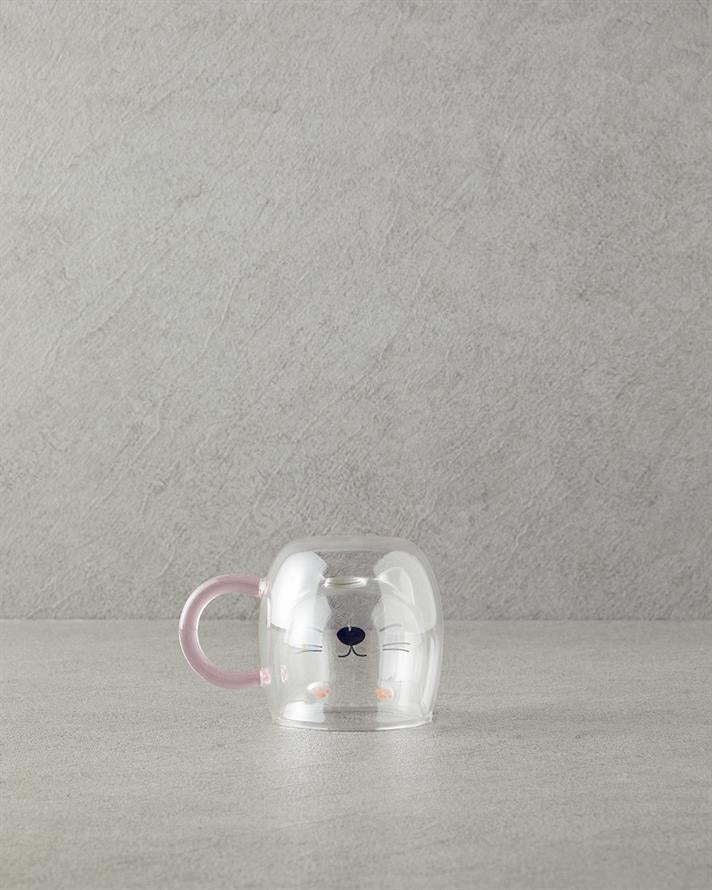 Catie Borosilicate Glass Double Walled Mug Pink