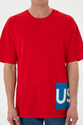 Men's Comfort Fit Crew Neck Red T-Shirt
