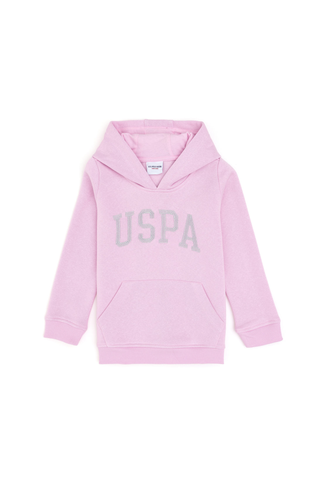 Girls' Pink Hooded Basic Sweatshirt