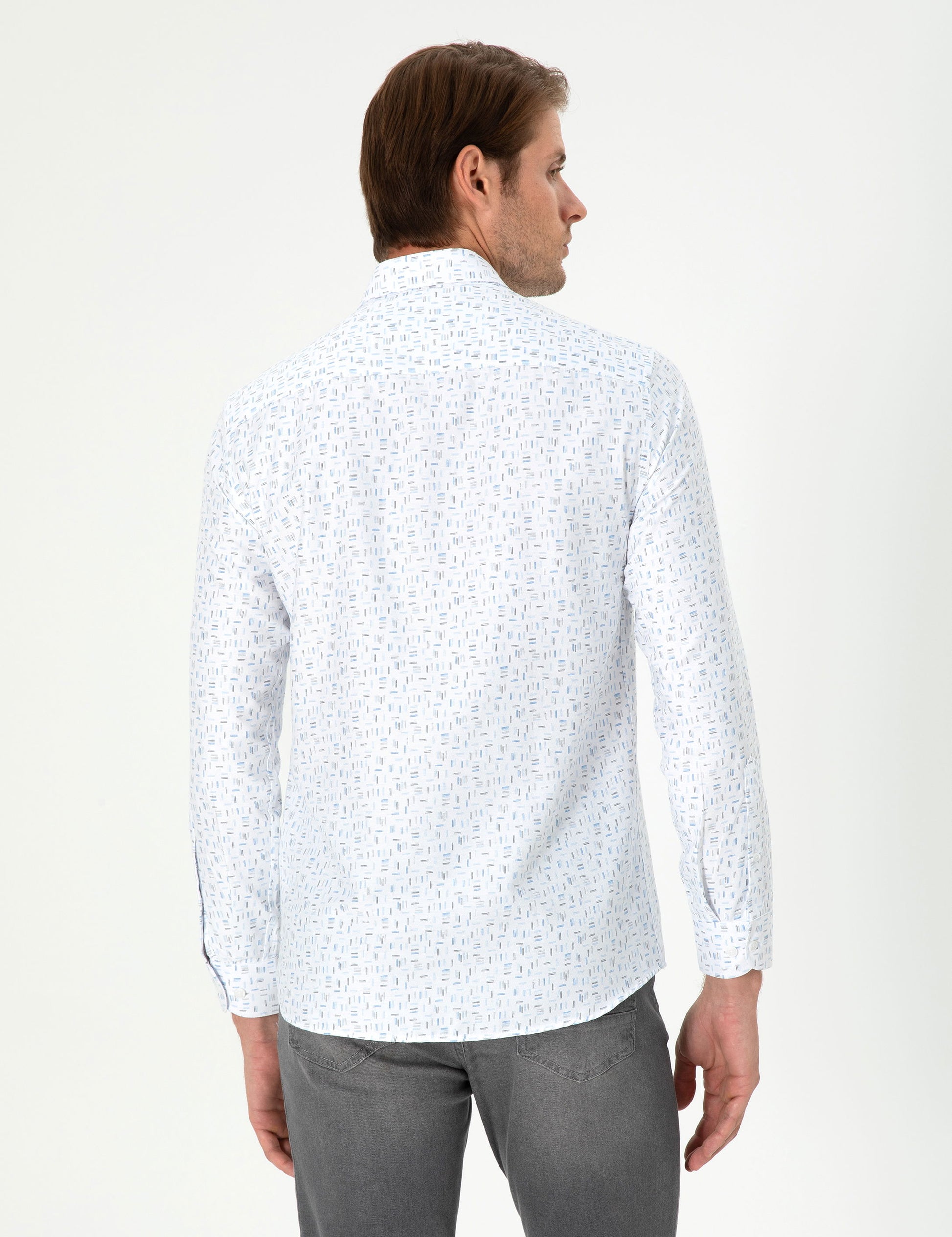 Blue Slim Fit Long Sleeve Shirt