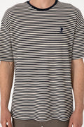 Men's Comfort Fit Crew Neck Navy Knit Patterned T-Shirt