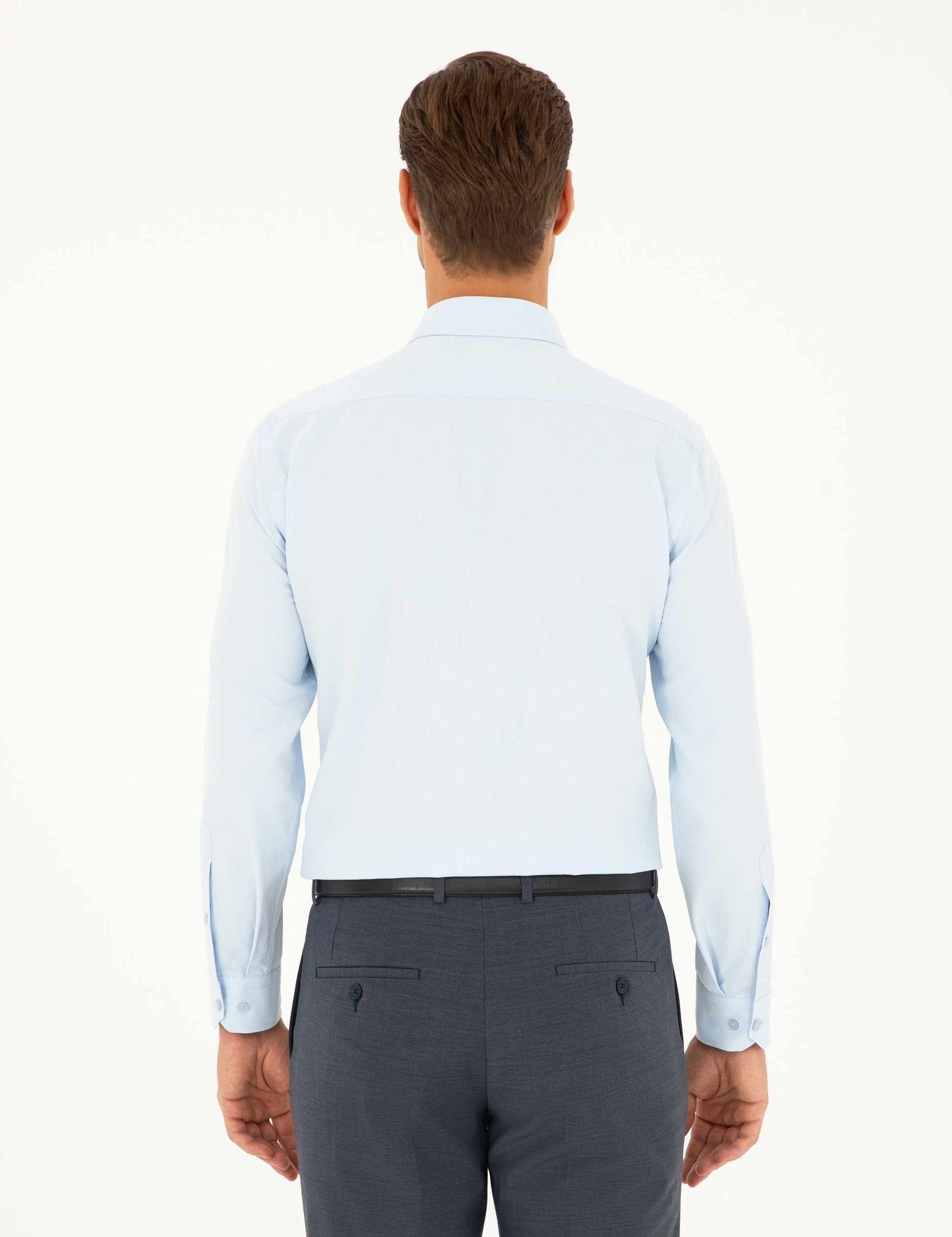 Light Blue Slim Fit Chunky Long Sleeve Shirt
