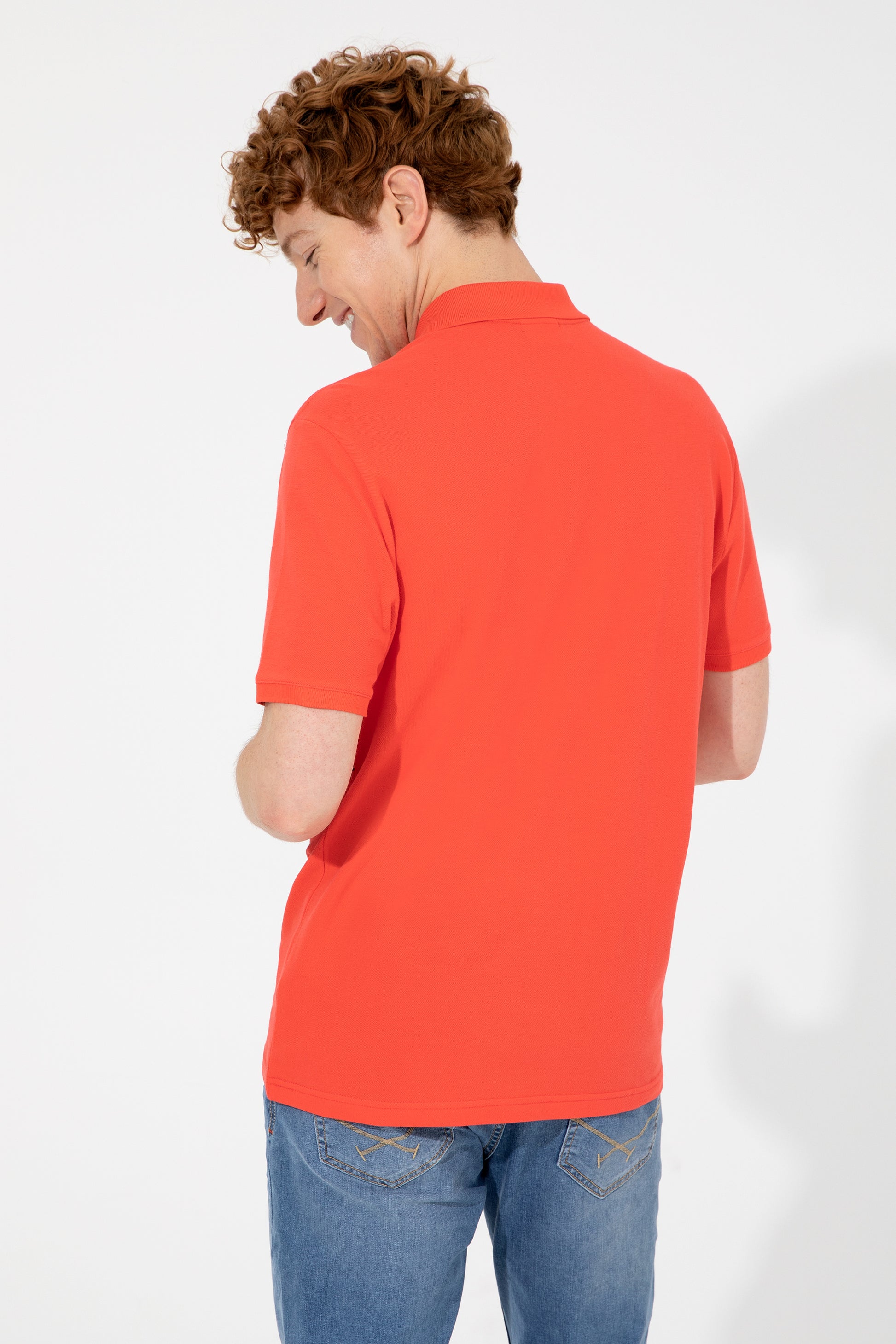 Men's Red Polo Neck T-Shirt