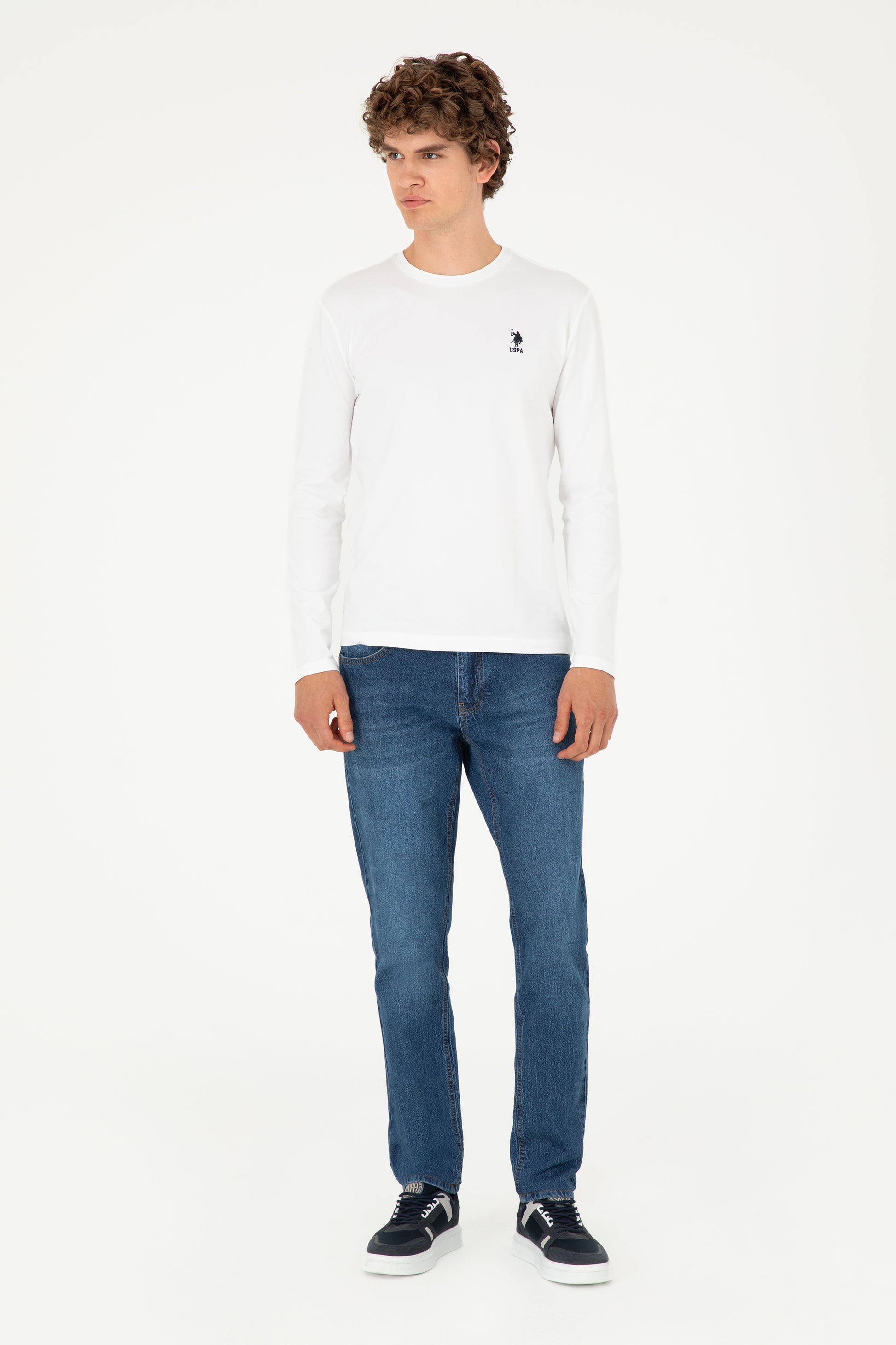 Men's White Basic Sweatshirt