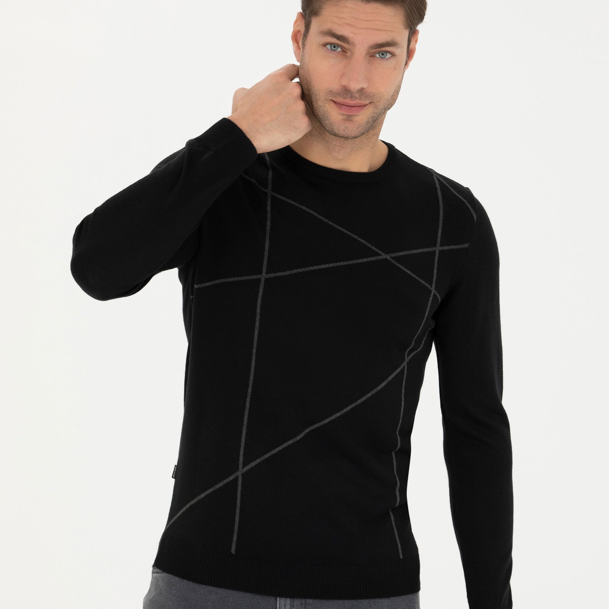 Black Slim Fit Sweater