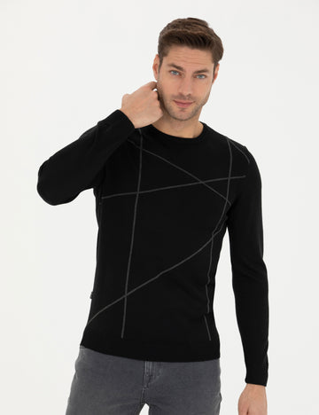 Black Slim Fit Sweater