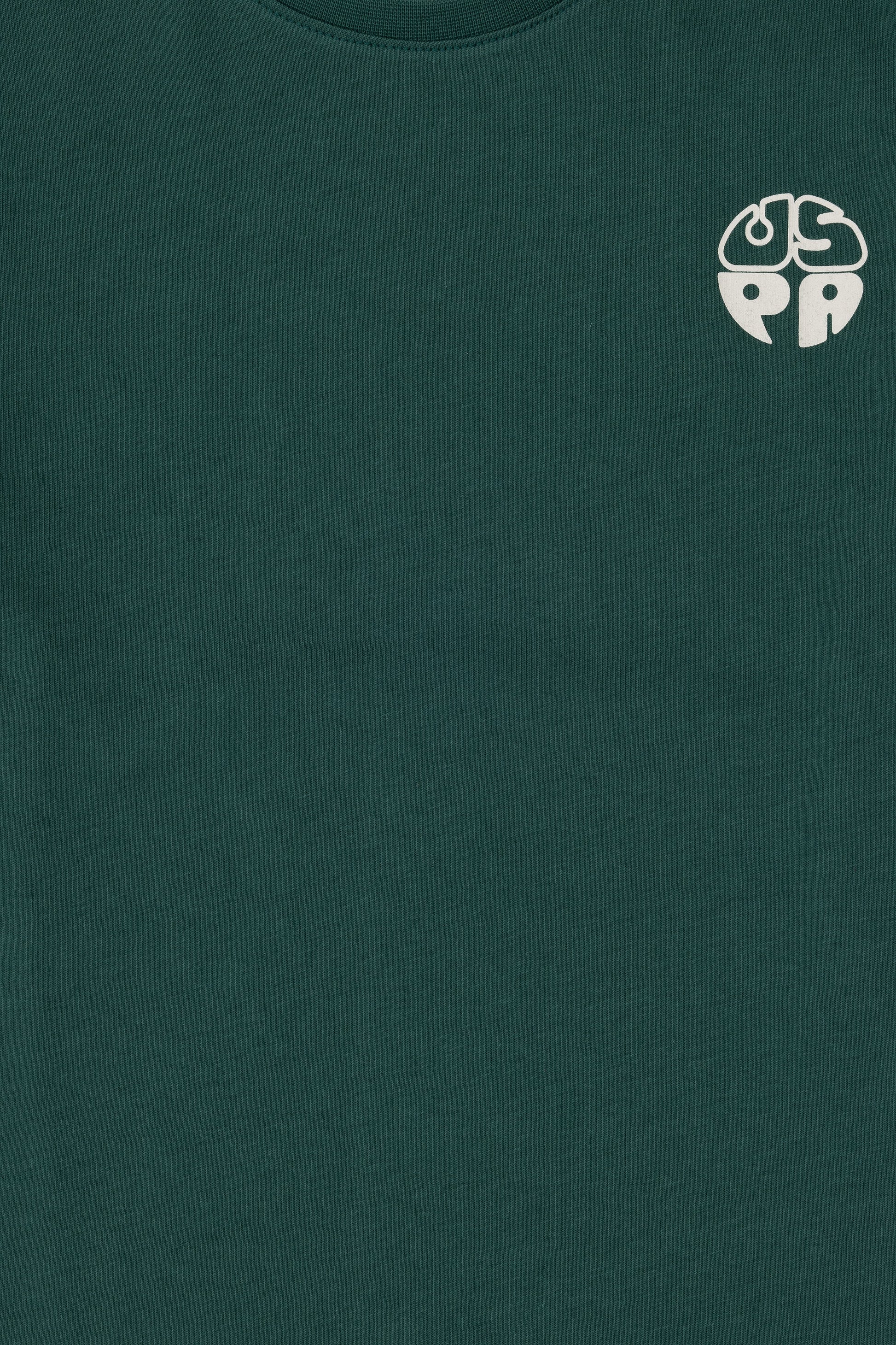 Boys' Dark Green Comfort Basic Crew Neck T-Shirt