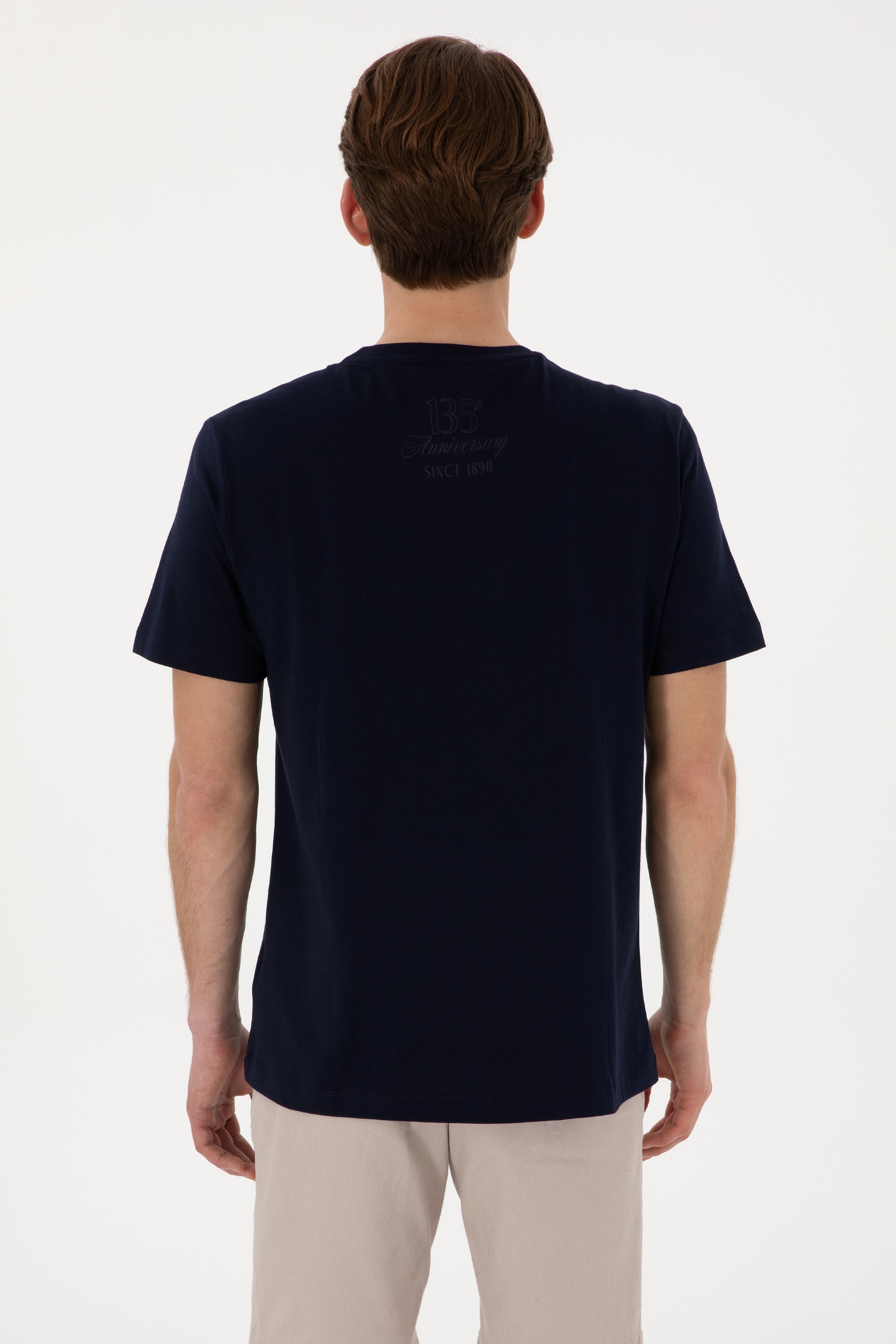 Men's Regular Fit Crew Neck Navy T-Shirt