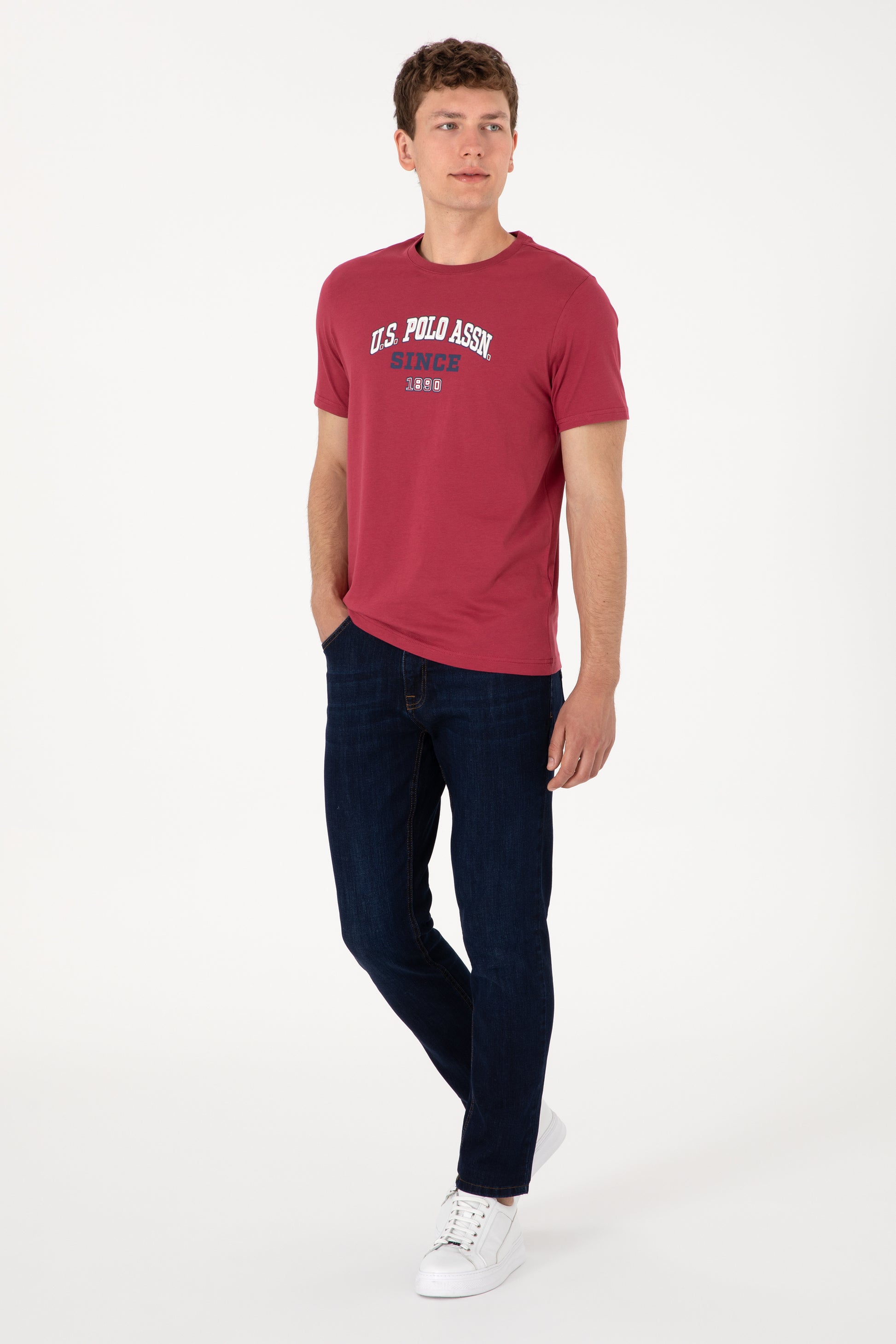 Men's Regular Fit Crew Neck Cherry T-Shirt