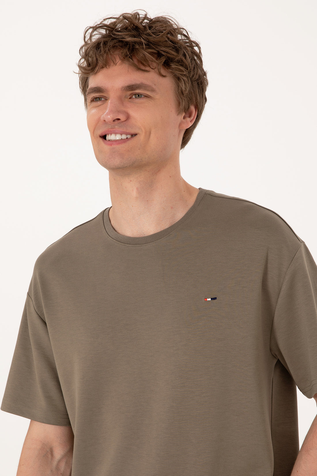 Men's Comfort Fit Crew Neck Mink T-Shirt