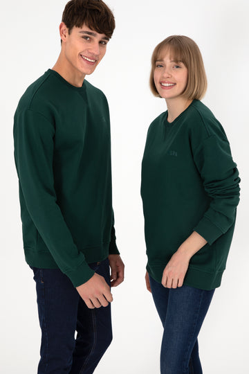 Men's Dark Green Basic Sweatshirt