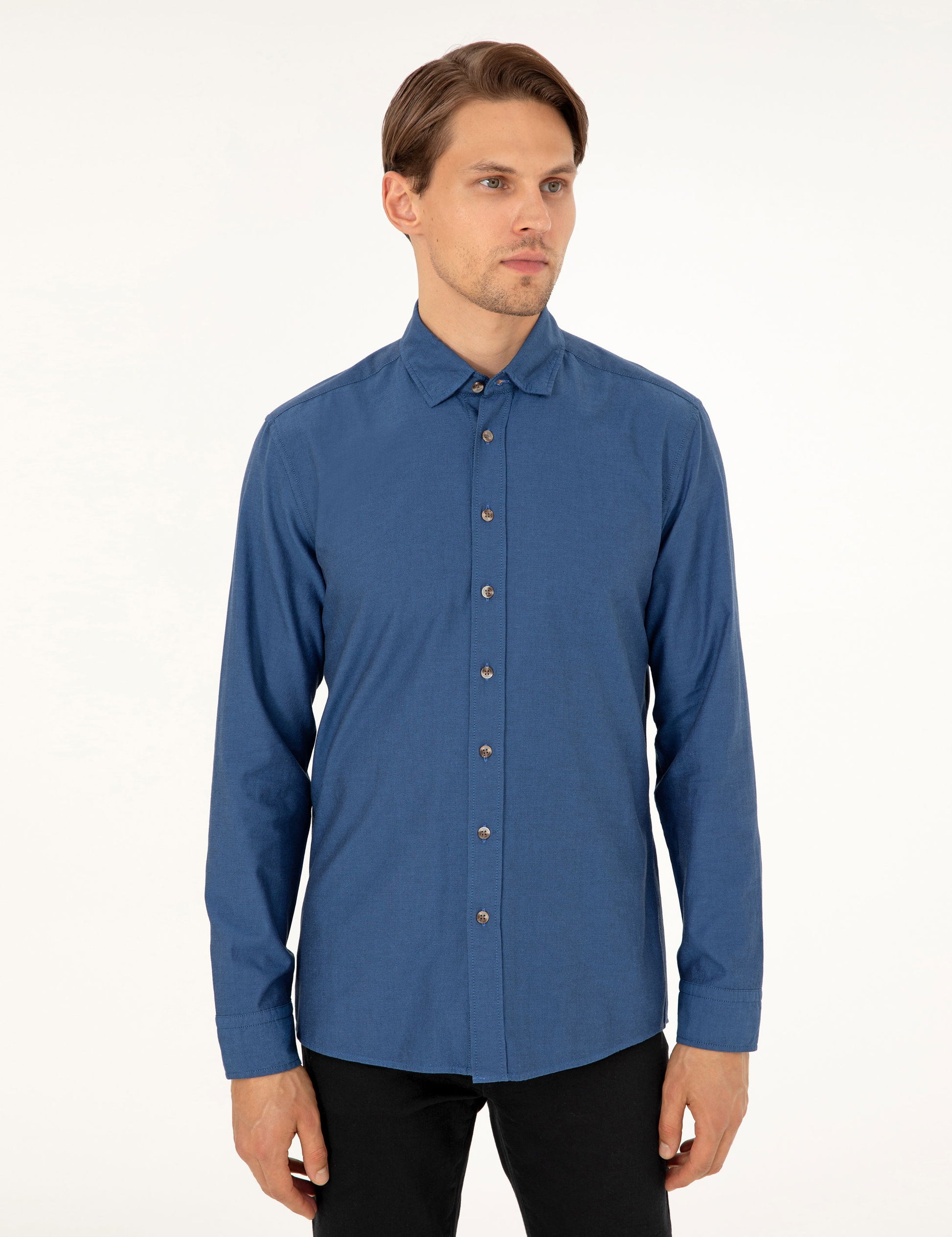 Indigo Slim Fit Long Sleeve Shirt