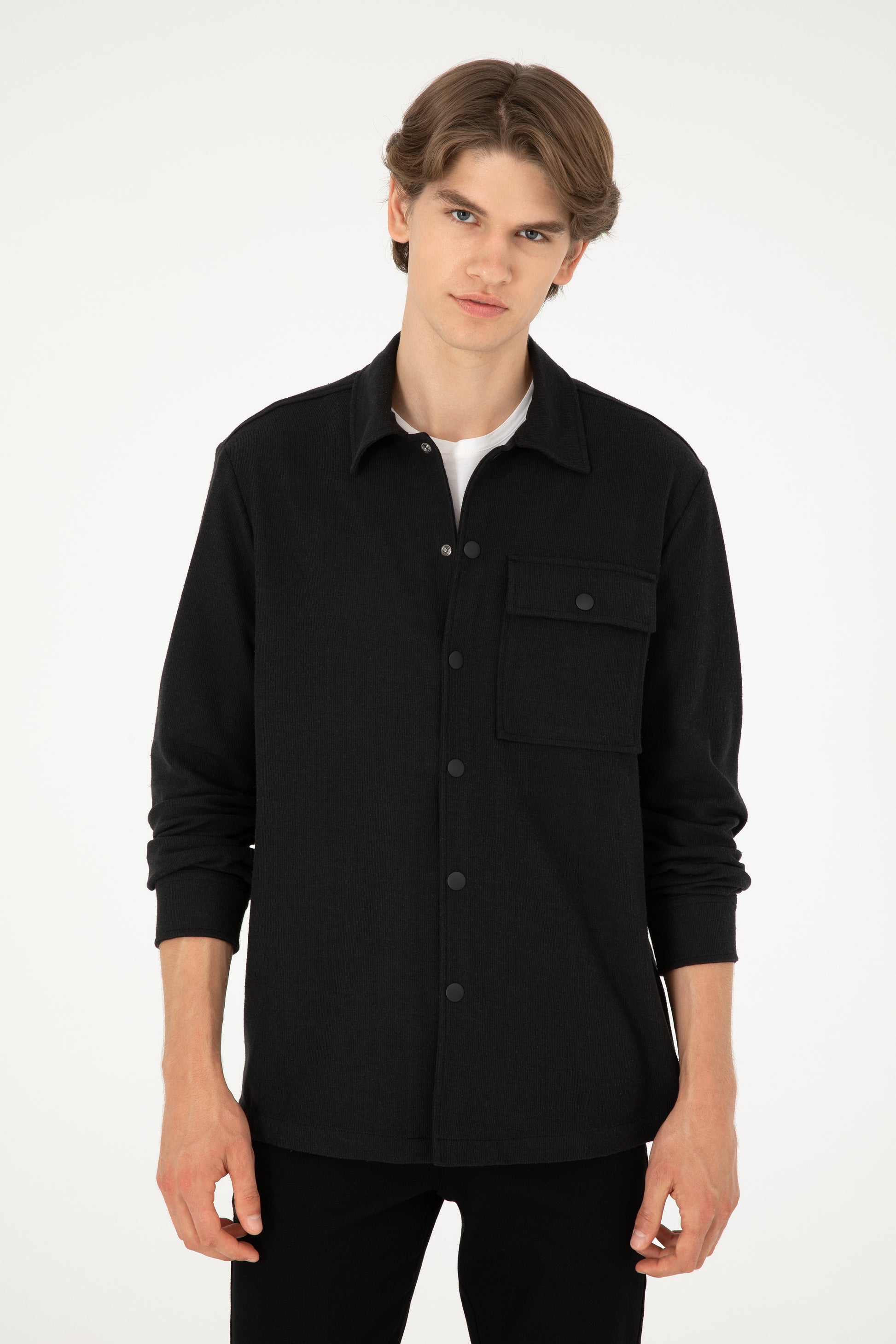 Men's Black Knitted Shirt