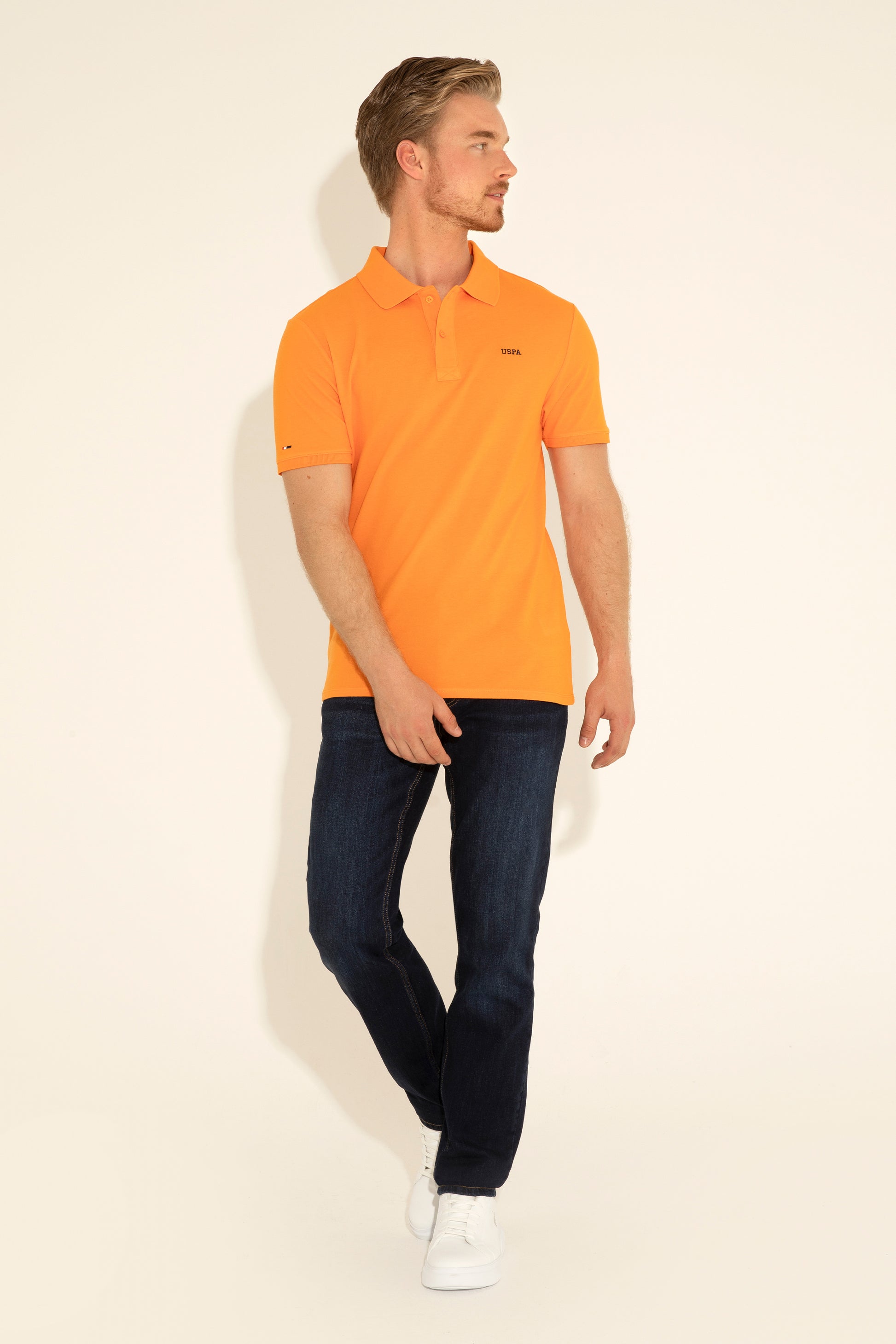 Men's Orange Basic T-Shirt