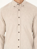 Beige Regular Fit Long Sleeve Shirt