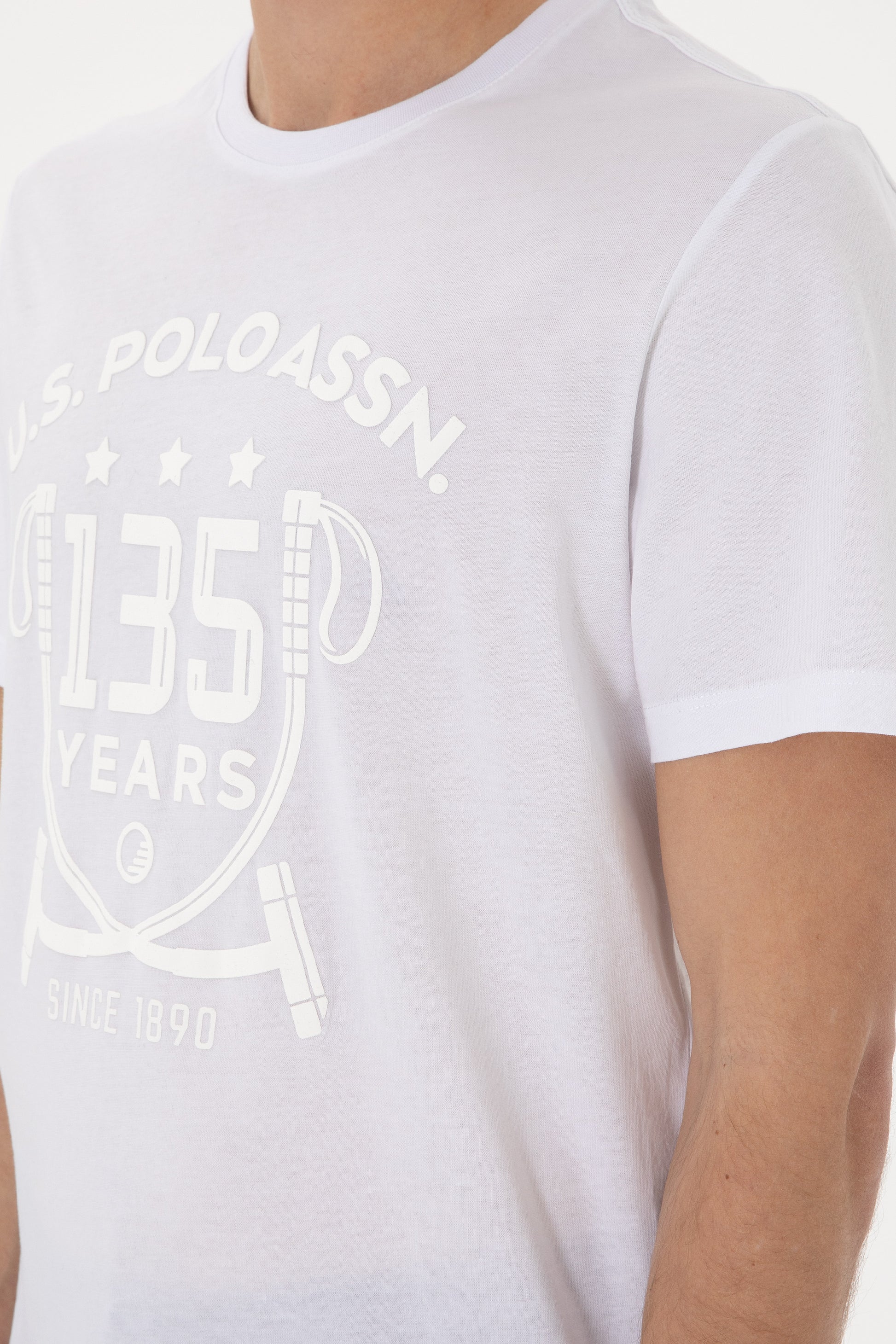 Men's Regular Fit Crew Neck White T-Shirt