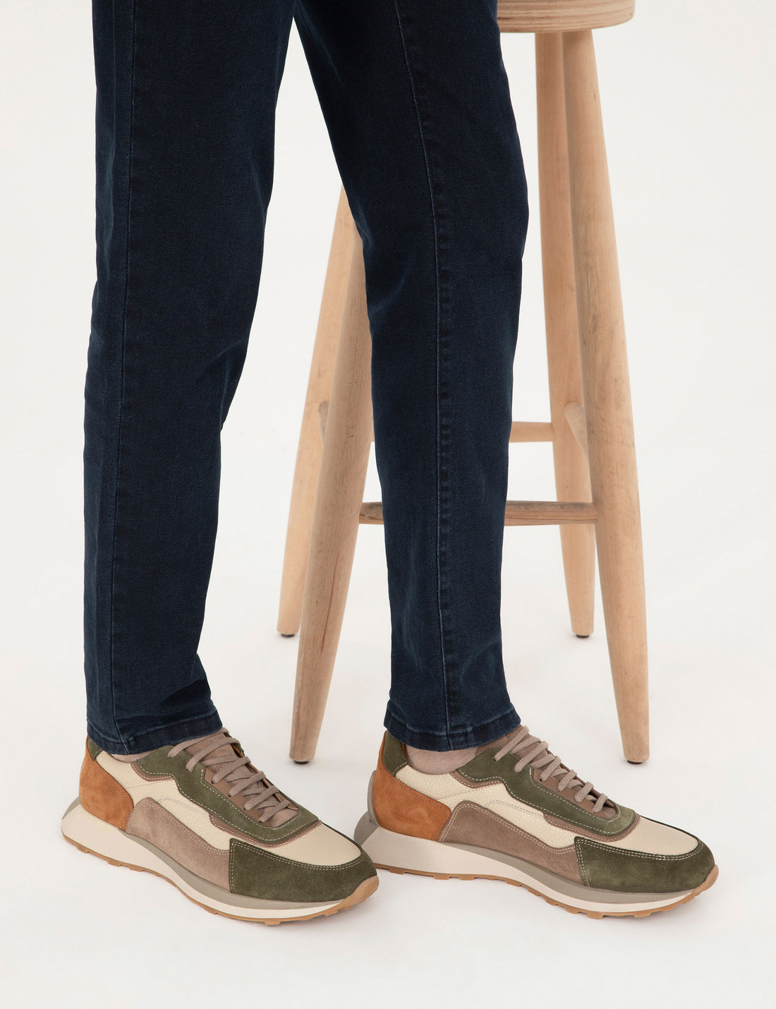 Beige 100% Leather Casual Shoes