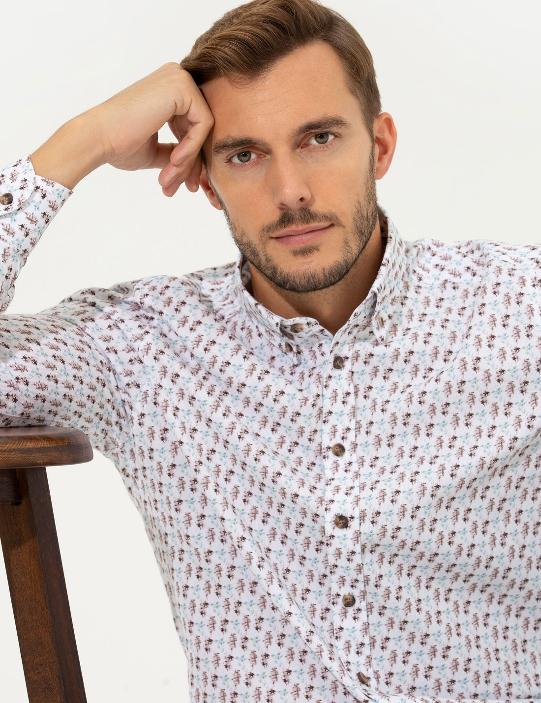 White Regular Fit Long Sleeve Shirt