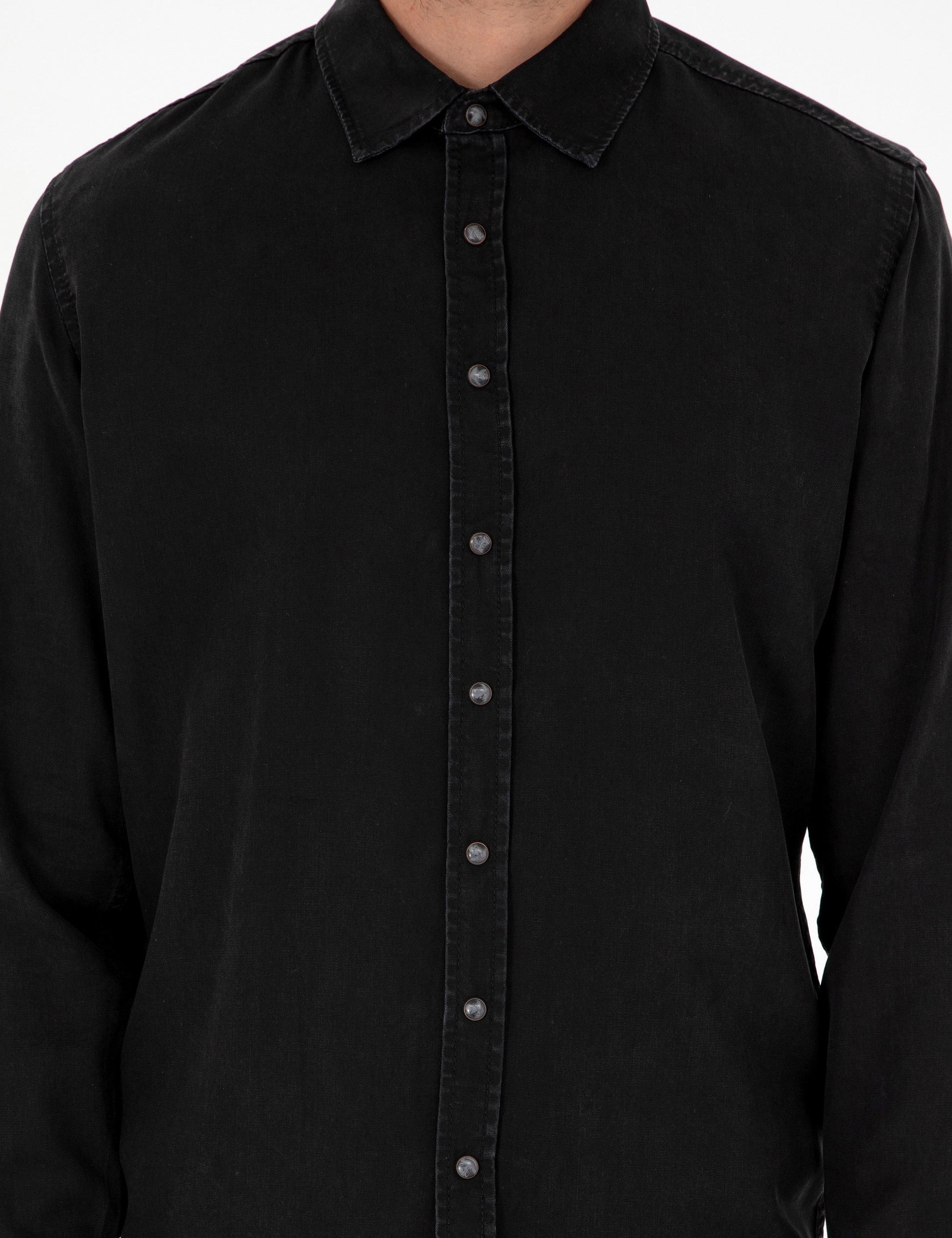 Black Regular Fit Jean Shirt
