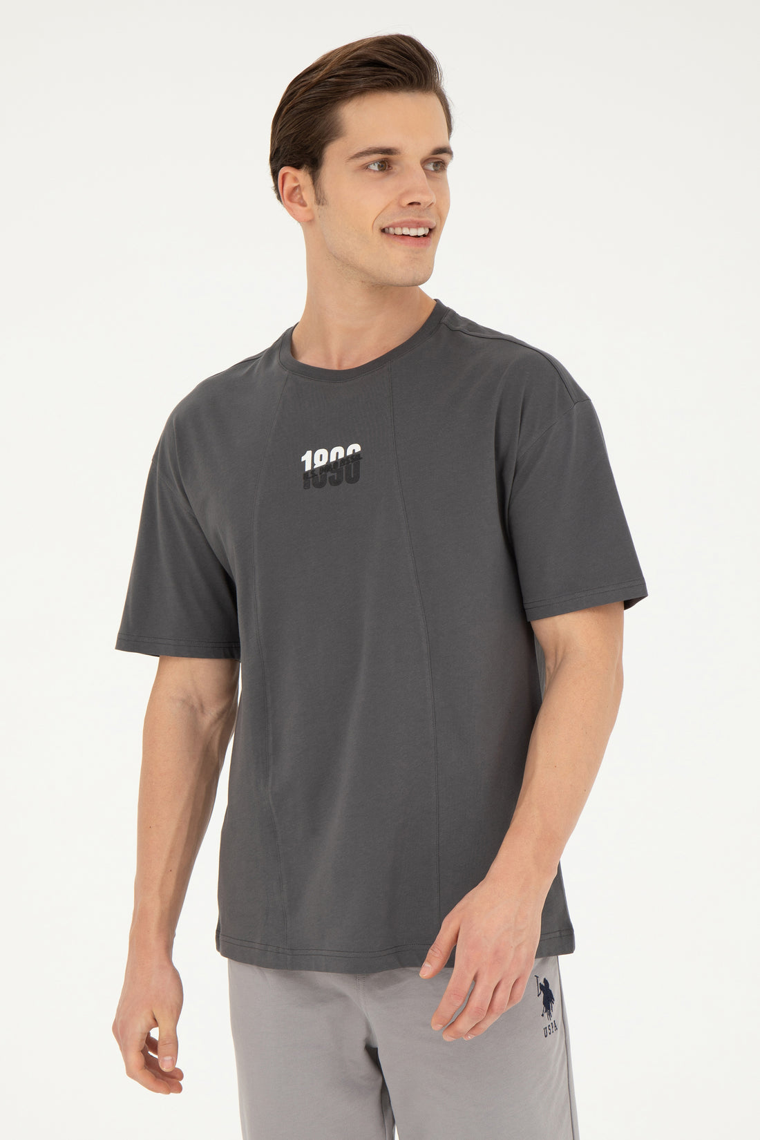 Men's Comfort Fit Crew Neck Anthracite T-Shirt