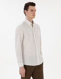 White Regular Fit Long Sleeve Shirt