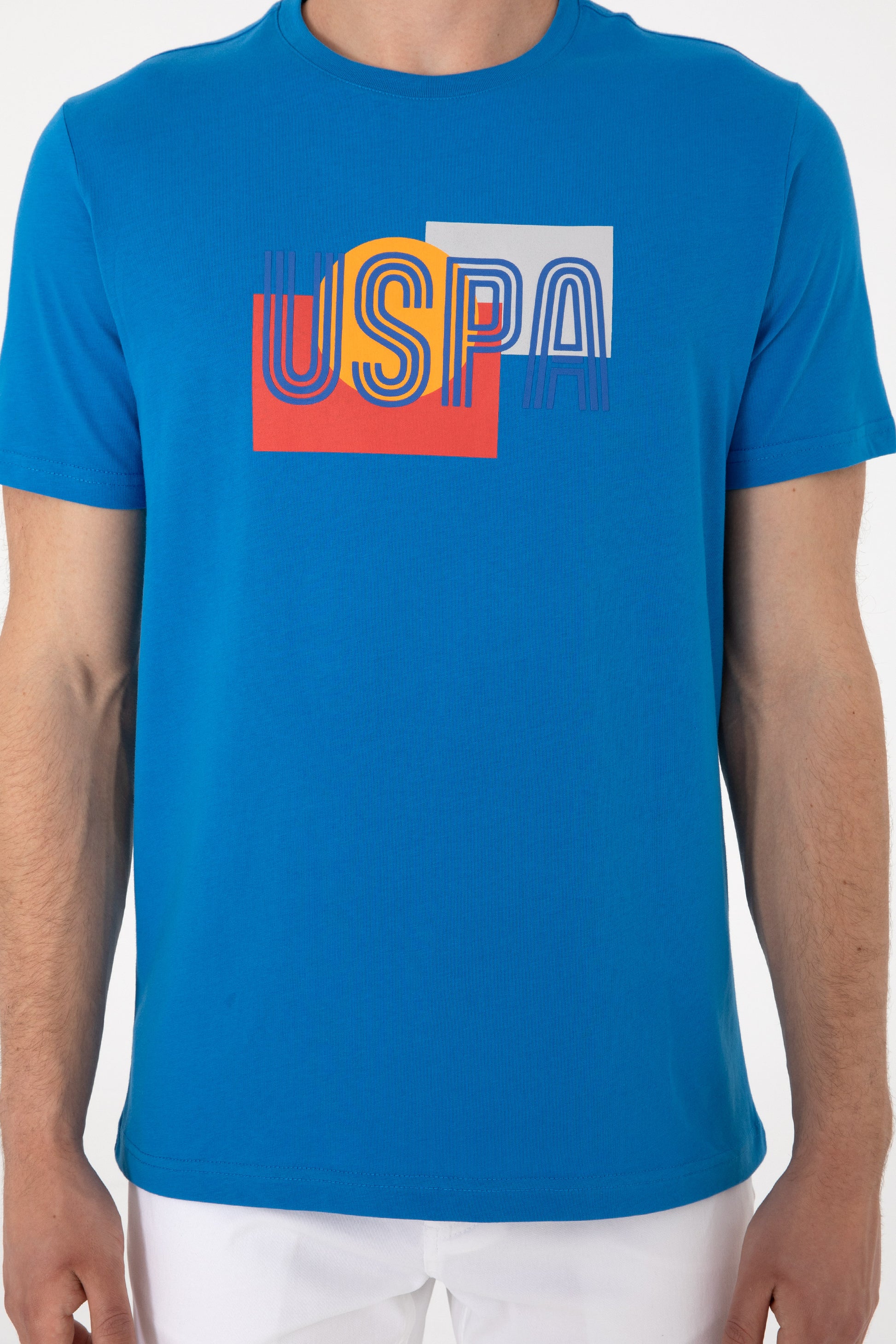 Men's Regular Fit Cobalt Crew Neck T-Shirt